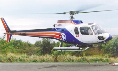 Helicopter equipped for environmental monitoring